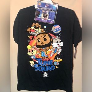 FUNKO SPACE JAM TUNE SQUAD T-SHIRT AND LEBRON JAMES POCKET POP NEW WITH TAGS